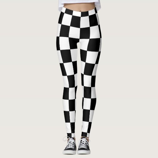 Gecontroleerd zwart-wit leggings (Voorkant)