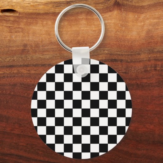 Gecontroleerd zwart-wit sleutelhanger (Voorkant)