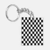 Gecontroleerd zwart-wit sleutelhanger (Voorkant Links)