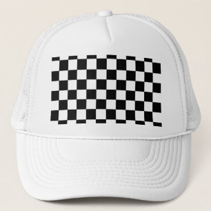Gecontroleerd zwart-wit trucker pet