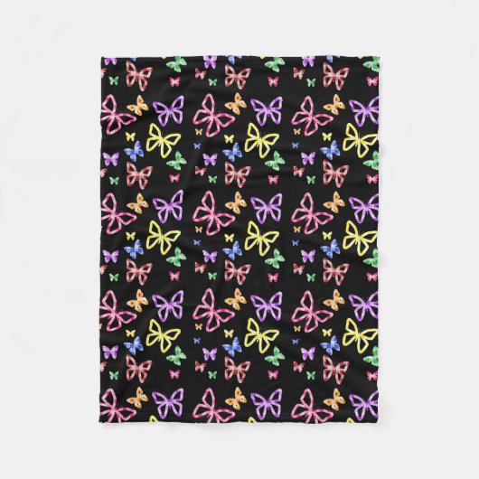 GECONTROLEERDE BUTTERFLIES FLEECE DEKEN (Voorkant)