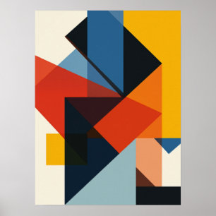 Gecontroleerde Chaos Raster Geometrische Abstracte Poster