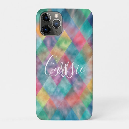 Gecontroleerde Harlequin Bleke regenboog Case-Mate iPhone Case (Achterkant)