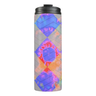 Gecontroleerde Harlequin Rainbow Herringbone Color Thermosbeker