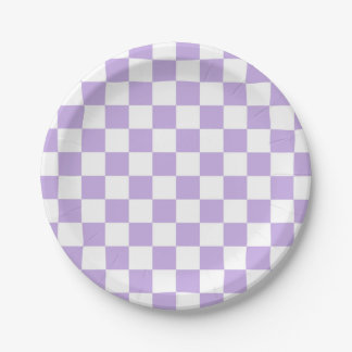 Gecontroleerde Lavender en Wit Papieren Bordje