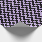 Gecontroleerde lavender en zwart cadeaupapier (Hoek)