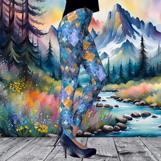 Gecontroleerde Leggings van het mozaïekpatroon