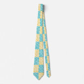 Gecontroleerde Liefde in Turquoise, Geel, en Wit Stropdas (Voorkant)