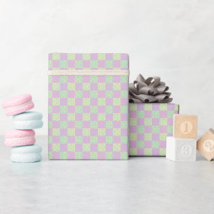 Gecontroleerde liefdespastroze, geel, Paars en gro Cadeaupapier