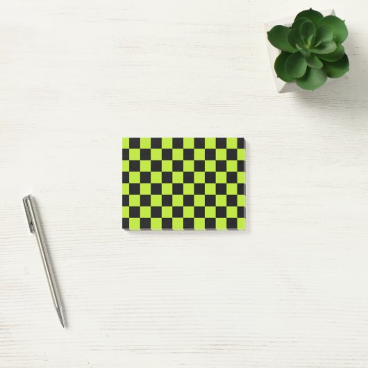 Gecontroleerde limoenen groen en zwart post-it® notes (Kantoor)