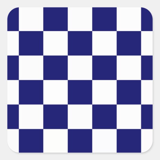 Gecontroleerde marine en White Vierkante Sticker (Voorkant)