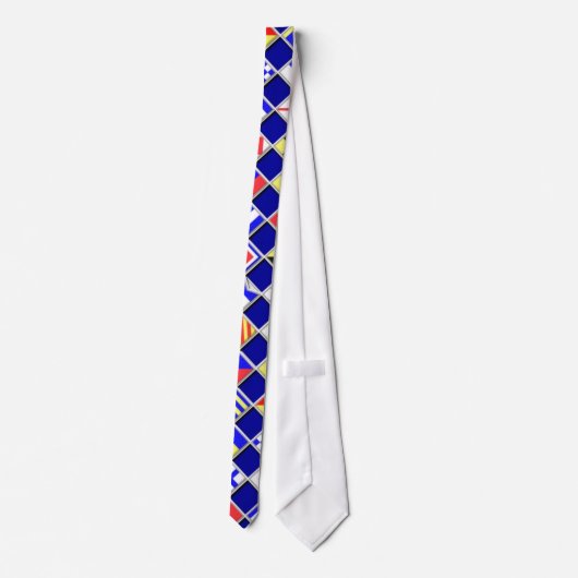 Gecontroleerde Nautical Flags Pattern Decor Stropdas (Achterkant)