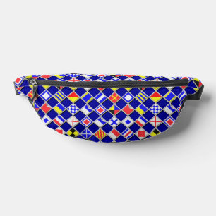Gecontroleerde Nautical Signal Flags Navy Blue Heuptasje