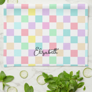 Gecontroleerde pastelkleuren voor aangepaste tekst theedoek