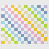 Gecontroleerde pastelregenboog cadeaupapier (Vlak)