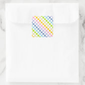 Gecontroleerde pastelregenboog vierkante sticker (Tas)