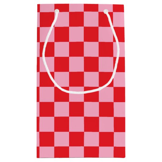 Gecontroleerde roze en rood klein cadeauzakje (Achterkant)