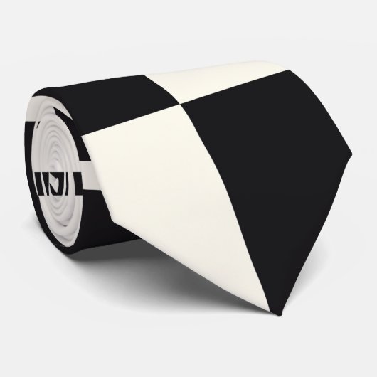 Gecontroleerde schoonheid zwart-wit stropdas (Opgerold)