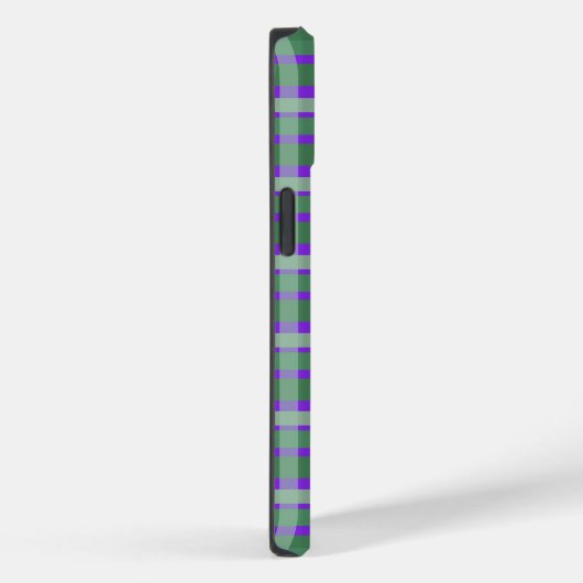 Gecontroleerde tartan groene strepen op Paars Case-Mate iPhone Case (Achterkant / Rechts)