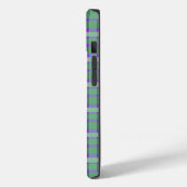 Gecontroleerde tartan groene strepen op Paars Case-Mate iPhone Case (Achterkant / Links)