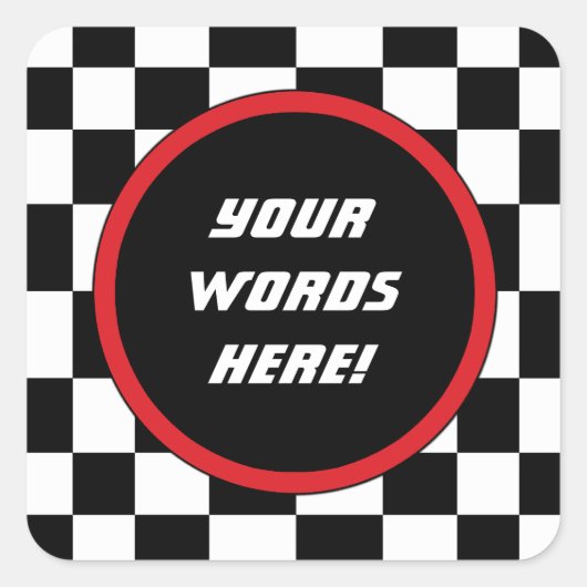 Gecontroleerde vierkant aangepaste tekst vierkante sticker (Voorkant)