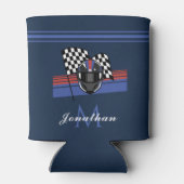 Gecontroleerde vlag & Helmmotorfiets - Aangepaste  Blikjeskoeler (Achterkant)