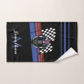 Gecontroleerde vlag & Helmmotorfiets - Aangepaste Handdoek (Handdoek)