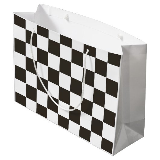 Gecontroleerde vlag (zwart en wit) (het Patroon va Groot Cadeauzakje (Achterkant Gekanteld)