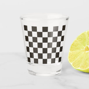 Gecontroleerde vlag (zwart en wit) (het Patroon va Shot Glas