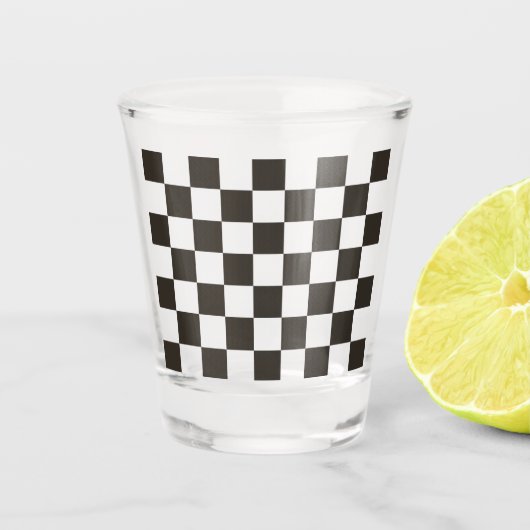 Gecontroleerde vlag (zwart en wit) (het Patroon va Shot Glas (Voorkant)