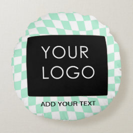 Gecontroleerde Zaken Munt toevoegen Logo Rond Kussen