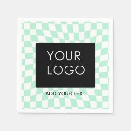 Gecontroleerde Zaken Munt toevoegen Logo Servet