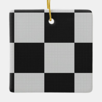 Gecontroleerde zwarte en witte vierkantjes of KLAN Keramisch Ornament
