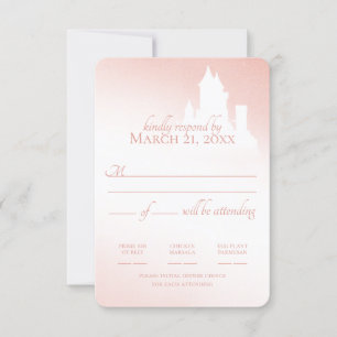 Gecorrigeerd Castle Blush Pink Fairy Tale Response RSVP Kaartje