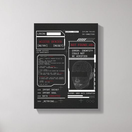 Gecorrumpeerd - Techno-Brutalist Streetwear Design Canvas Afdruk (Voorkant)