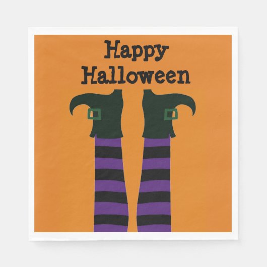 Gecrashte heks Halloween Party Papieren servetten (Voorkant)