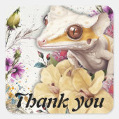 Gecresteerde gekko en florale sticker (Voorkant)