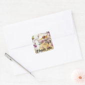 Gecresteerde gekko en florale sticker (Envelop)