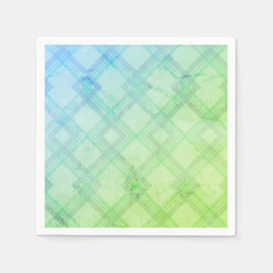 Gecroseerde Happy Green en blauw, gele cheques Servet