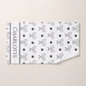 GeCrossed Tennis Rackets en Balls Pattern Simple Handdoek (Handdoek)