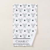 GeCrossed Tennis Rackets en Balls Pattern Simple Handdoek (Handdoek)