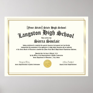 GED Algemeen Hoog-Diploma Equivalentie Kopie Poster