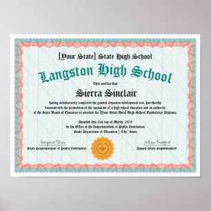 GED Algemene middelbare school gelijkwaardigheid d Poster