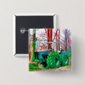 GEDAAN VIERKANTE BUTTON 5,1 CM (Voorkant /achterkant)