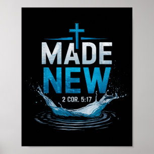 Gedaan Water Doop Bijbel Vers Christen Gedoopt Poster
