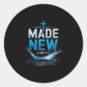 Gedaan Water Doop Bijbel Vers Christen Gedoopt  Ronde Sticker