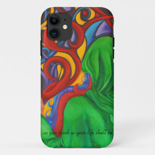 Gedachten creëren -originele kunst iPhone 11 hoesje