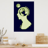 Gedachten in een baan om de aarde poster (Keuken)