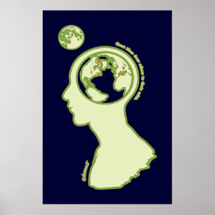Gedachten in een baan om de aarde poster