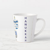 Gedateerd Blauw & Wit Chanoeka Klein Latte Mok (Rechts)